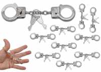 10 X Mini Handschellen Fingerhandschellen Metall mit Schlüssel JGA Party Set