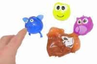 Quetsch Tiere KLATSCH Slime 4 Stück / Affe Schwein gefüllt mit Wasser
