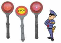 Polizeikelle mit Licht Halt/Stop Polizei Kelle Leuchtend für Kinder