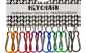Preview: 48 bunte Schnappverschluss Karabiner aus eloxiertem Aluminium mit Schlüsselring 6cm