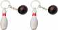 Preview: jameitop® Bowling Pin + Kugel 12 Stück Schlüsselanhänger Kegel Strike Set
