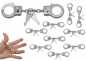 Preview: 10 X Mini Handschellen Fingerhandschellen Metall mit Schlüssel JGA Party Set