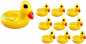 Preview: 10er Set Ente Getränkehalter / Dosenhalter / Bier Dosen / Halter Pool Party / Sommer Deko - 15CM