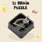 Preview: 12 Geduldspiele/Geschicklichkeitsspiele/Knobelspiele für Erwachsene / 12-teiliges Metallpuzzle Set/Denkspiel aus Metall - verschiedenen Schwierigkeiten mit Lösung 3D Puzzle