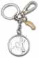 Preview: † St. Christophorus Metall Schlüsselanhänger Silber + goldenes Auto mit Karabinerhaken,ca. 4 cm †