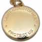 Preview: † St. Christophorus Metall Schlüsselanhänger Gold/glänzend + Auto mit Karabinerhaken,ca. 4 cm †