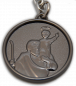 Preview: † St. Christophorus Metall Schlüsselanhänger schwarz glänzend + Auto mit Karabinerhaken,ca. 4 cm †