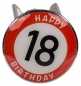 Preview: Waschbeckenstöpsel Happy Birthday 18 Geburtstags Stöpsel 7 x 4 cm für das Waschbecken