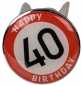 Preview: Waschbeckenstöpsel Happy Birthday 40 Geburtstags Stöpsel 7 x 4 cm für das Waschbecken