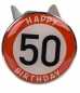 Preview: Waschbeckenstöpsel Happy Birthday 50 Geburtstags Stöpsel 7 x 4 cm für das Waschbecken