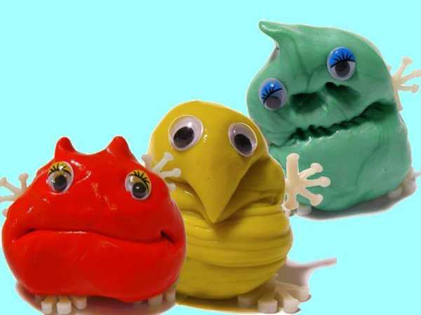 Intelligente Superknete im Set: Monsterknete Knetmonster gold - rot - gelb - grün