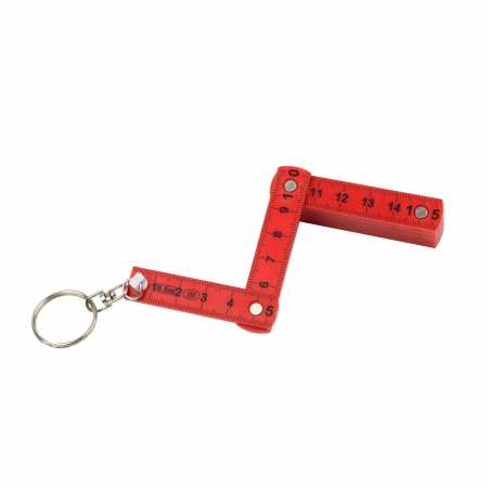 Set 5 X Mini Zollstock ROT Meterstab 50cm als Schlüsselanhänger + Handwerker Pass