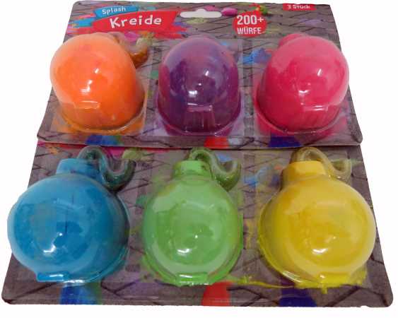 6x Kreidebombe Splash Kreide Kreidesäckchen Wurfkreide bis zu 200x verwendbar