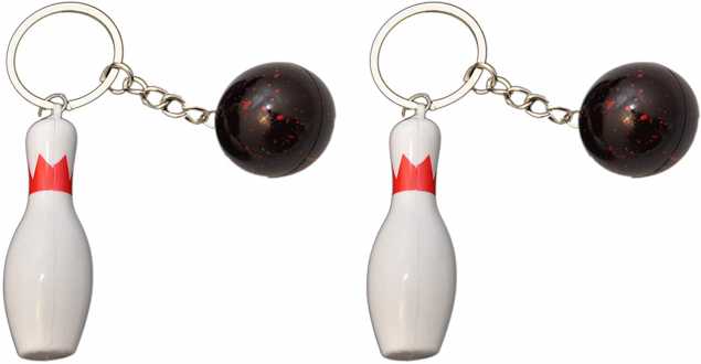 jameitop® Bowling Pin + Kugel 12 Stück Schlüsselanhänger Kegel Strike Set