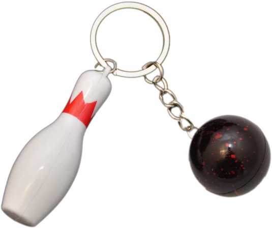 jameitop® Bowling Pin + Kugel 12 Stück Schlüsselanhänger Kegel Strike Set