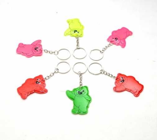 6 Stück Reflektor BÄR an Kette für Kinder Schulranzen / Rad