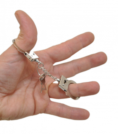 10 X Mini Handschellen Fingerhandschellen Metall mit Schlüssel JGA Party Set