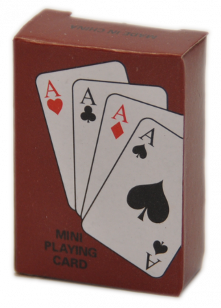 Mini Kartenspiel 2er Set kleine Spielkarten für Reise / Urlaub Karten Spiel winzig 54 x 36 mm