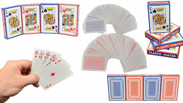 4 x 54 Spielkarten Set (2X Rot & 2X Blau) Bridge Canasta Kartenspiel Poker Skat