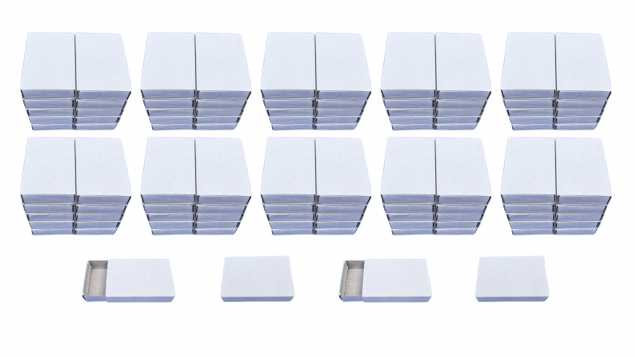 100 leere Streichholzschachteln Weiß Seidenmatt 53x37x11 mm | Perfekt zum Basteln, Bekleben & Beschriften | Ohne Reibefläche | Ideal für Hochzeit, Geburtstag, Adventskalender, DIY, Deko & Geschenke