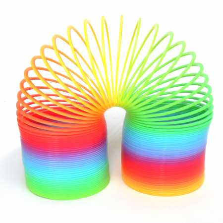 12x Regenbogenspirale - extra lang - bunte Springfeder Treppenläufer Ø 7,5 x 15 cm