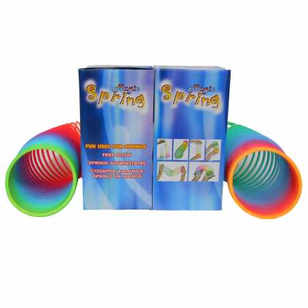 12x Regenbogenspirale - extra lang - bunte Springfeder Treppenläufer Ø 7,5 x 15 cm