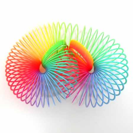 12x Regenbogenspirale - extra lang - bunte Springfeder Treppenläufer Ø 7,5 x 15 cm