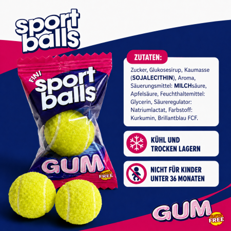 Tennisball KAUGUMMI 10er Pack Tennis Bälle mit Fruchtfüllung