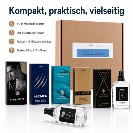 Trend Düfte: Set X 6 (sechs) Parfüm für Herren 15 ML jedes einzeln in Box Zerstäuber Spray - Kopie