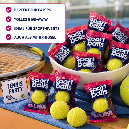Tennisball KAUGUMMI 10er Pack Tennis Bälle mit Fruchtfüllung