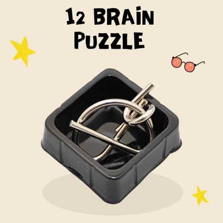 12 Geduldspiele/Geschicklichkeitsspiele/Knobelspiele für Erwachsene / 12-teiliges Metallpuzzle Set/Denkspiel aus Metall - verschiedenen Schwierigkeiten mit Lösung 3D Puzzle
