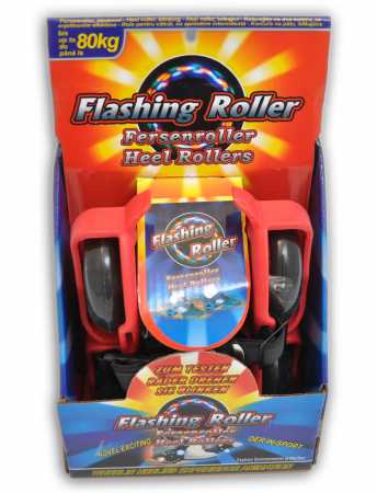 Paar LED Fersenroller rot, Heel Rollers Funroller mit Tasche + Werkzeug