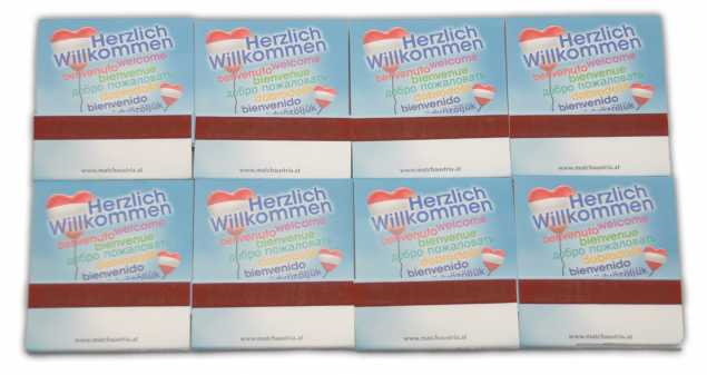 Streichholz Briefchen Österreich 8er Set - 160 Hölzer Kunst/Kaiser/Landschaft - Gastgeschenk