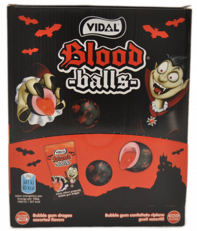 Blood Balls KAUGUMMI 10er Pack Vampir Blut Bälle mit saurer flüssiger Füllung