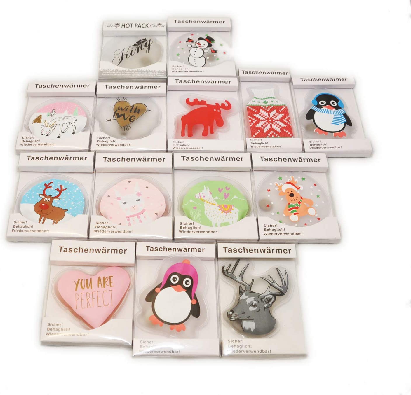 jameitop® 5er Set Taschenwärmer Handwärmer Christmas Wärmflasche
