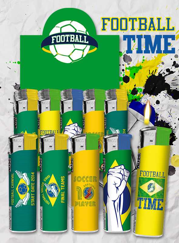 10x Elektronik-Feuerzeug Brasilien "BRAZIL" Fußball WM 2014 Deutschland Weltmeister