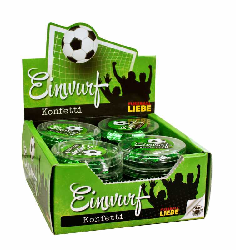 Fussball Glanz Konfetti Streudeko silber und grün metallic ca. 3680 Stück Party Mitbringsel