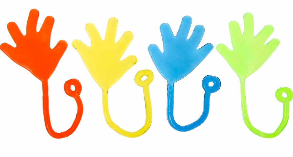 12 Klatschhände Sticky Klatschhand Glibber Mitbringsel Kindergeburtstag