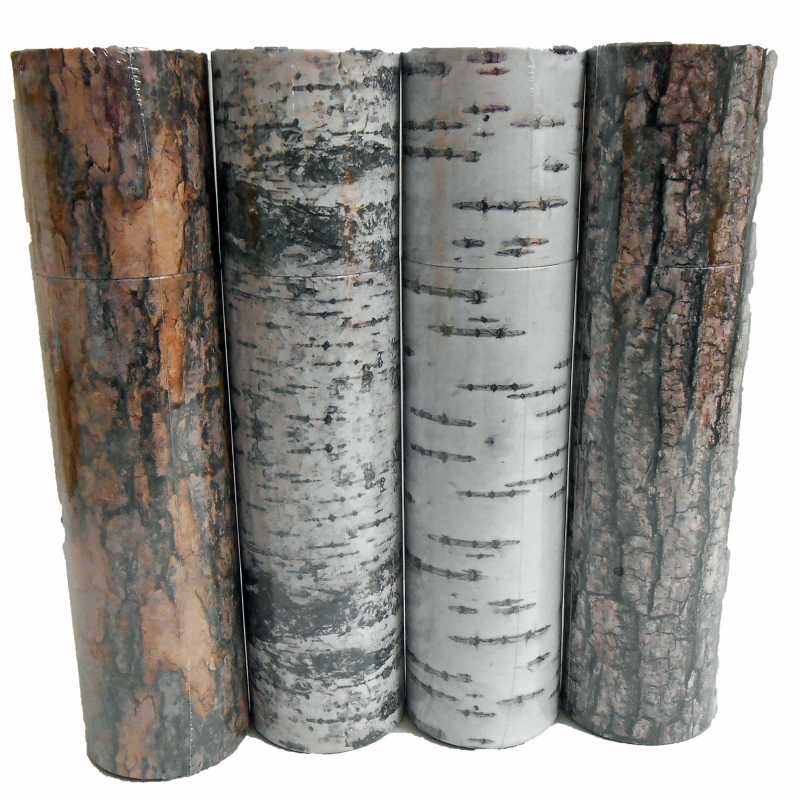 4 x 75er Rund-Packungen XXL Kaminstreichhölzer, 20cm, Verpackung im Baumrindendesign + 1 x Schachtel Nostalgie Streichhölzer Zündhölzer