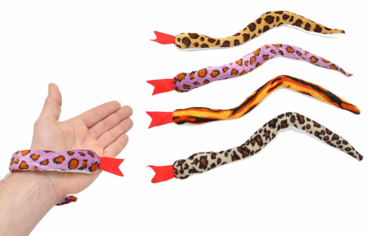 8 x Schlange aus Plüsch / beweglich 33 cm Plüschtier Set