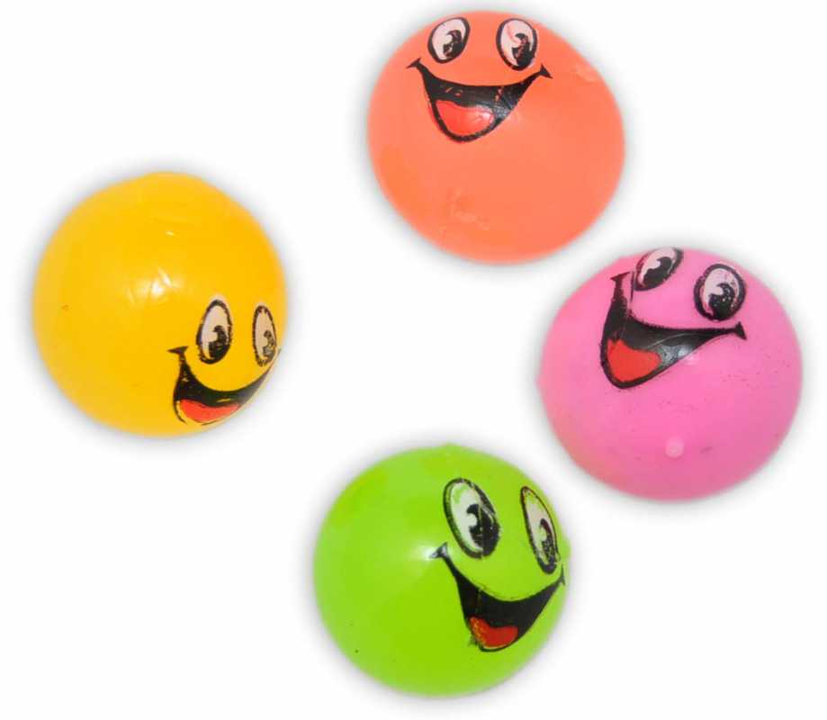 Quetsch Smile KLATSCH Slime 4 Stück / Lach Gesicht / Ball gefüllt mit Wasser - Scherzartikel haftet überall