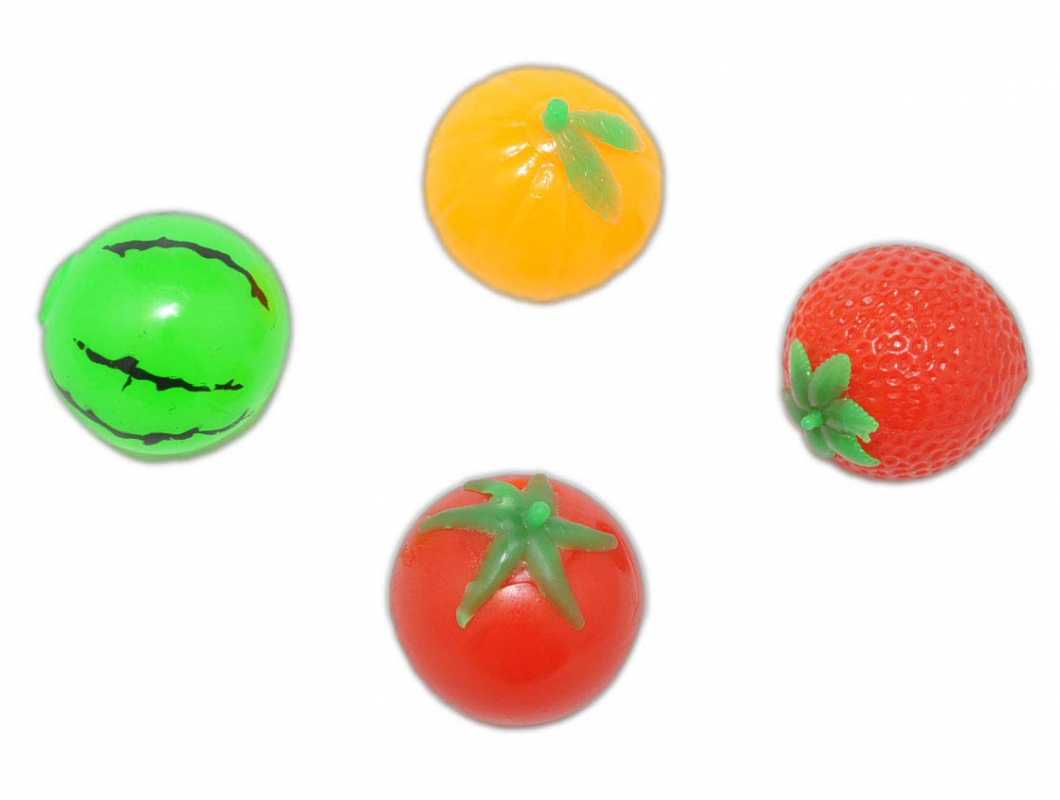 Quetsch FRÜCHTE KLATSCH Slime 4 Stück Frucht gefüllt mit Wasser - Scherzartikel haftet überall