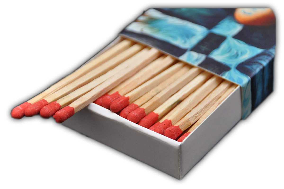 XL Streichholzschachteln Kunst Motive: 8 x 50er Packungen / 10cm Kunstdruck modern Streichhölzer Zündhölzer