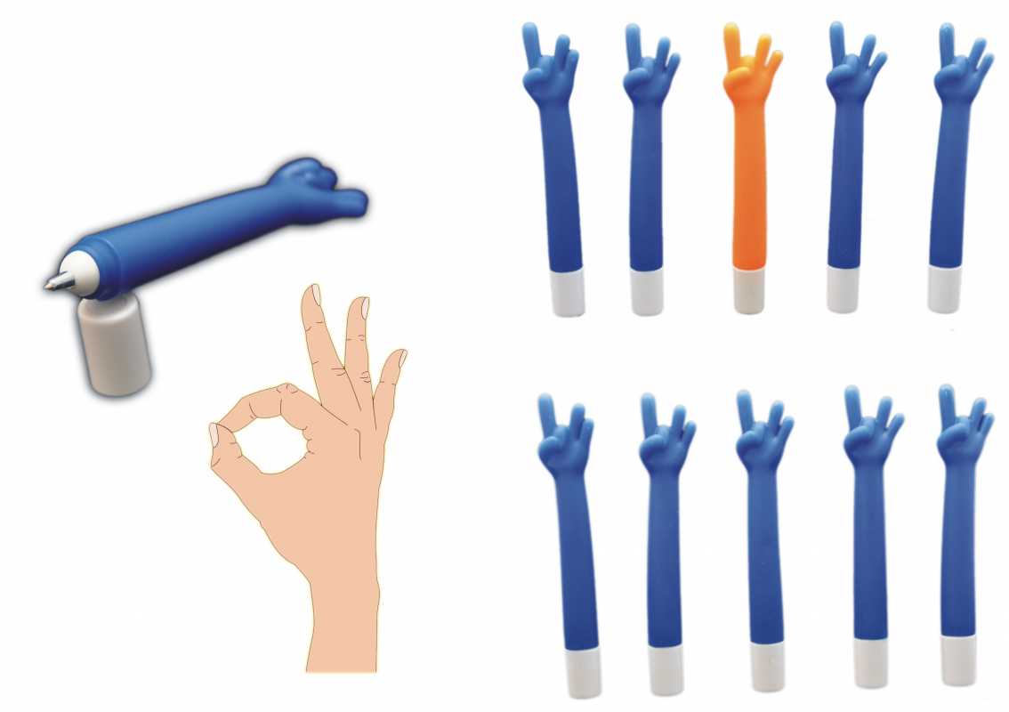 Kugelschreiber HÄNDE 10er Pack OK-Zeichen Kulis cooles Büro Set