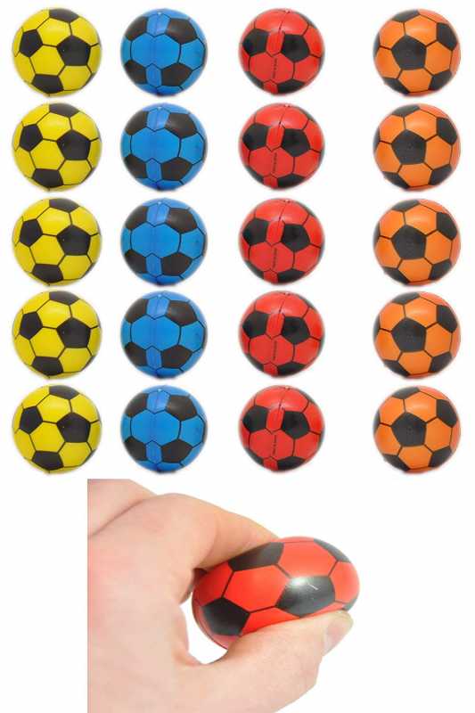 Fußball 20 Stück / weich / Antistress / Softball Mix Farben Ø 4 cm Ball