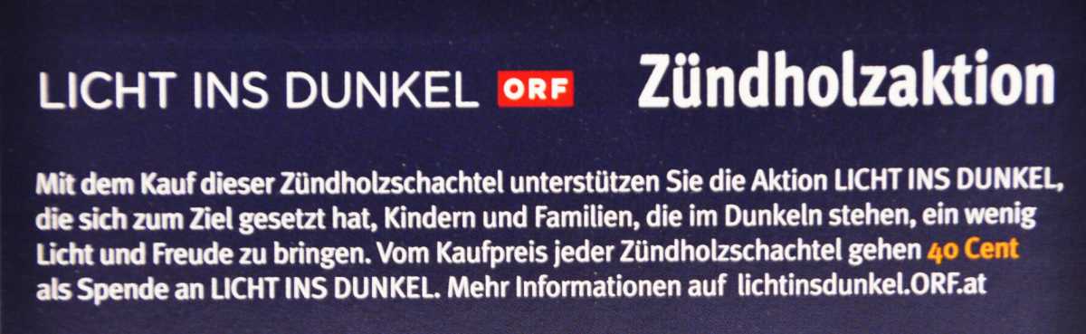 Zündholzaktion 2 Schachteln Riesen Zündhölzer Sicherheitszündhölzer 90 Streichhölzer, 95mm, Sie Spenden 0,40€ je Schachtel