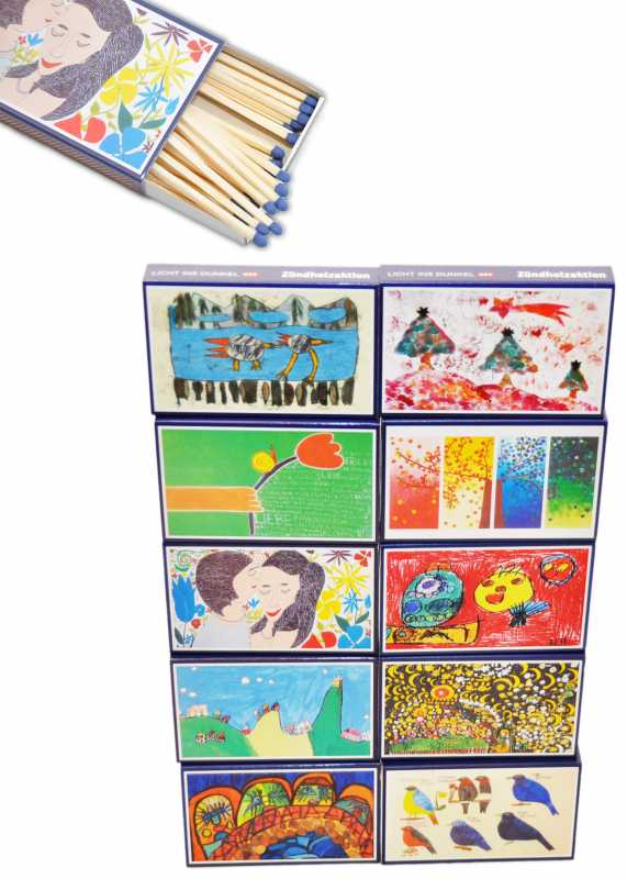 Zündholzaktion 2 Schachteln Riesen Zündhölzer Sicherheitszündhölzer 90 Streichhölzer, 95mm, Sie Spenden 0,40€ je Schachtel