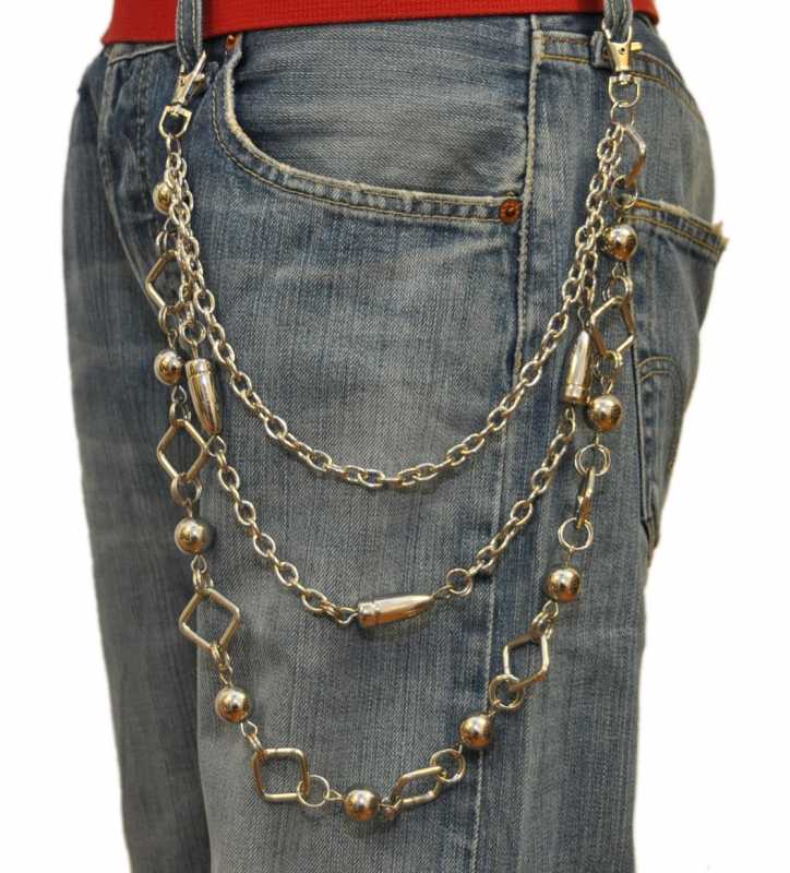 Hosenkette Patronen/Kugeln massiv Schlüsselkette BMX Biker Moto-X Schlüssel Kette