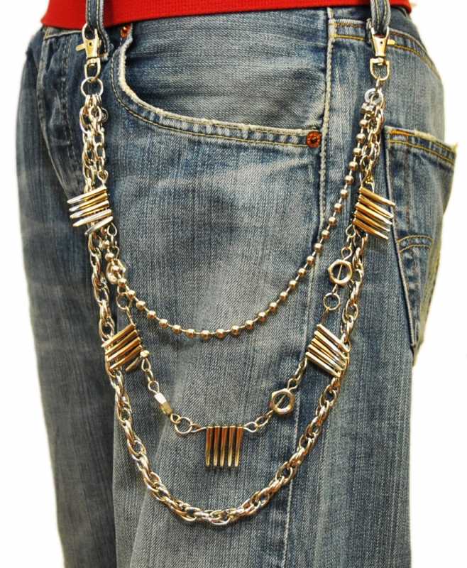 Hosenkette Stacheln Schlüsselkette für Punker BMX Biker Moto-X Schlüssel Kette