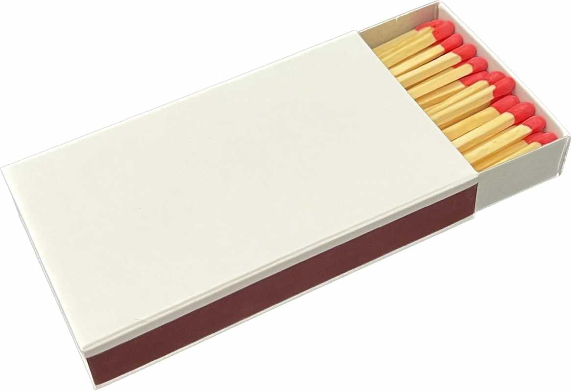 2 Schachteln Riesen Zündhölzer OHNE Druck White Label ideal für Kamin Sicherheitszündhölzer 90 Streichhölzer, 95m